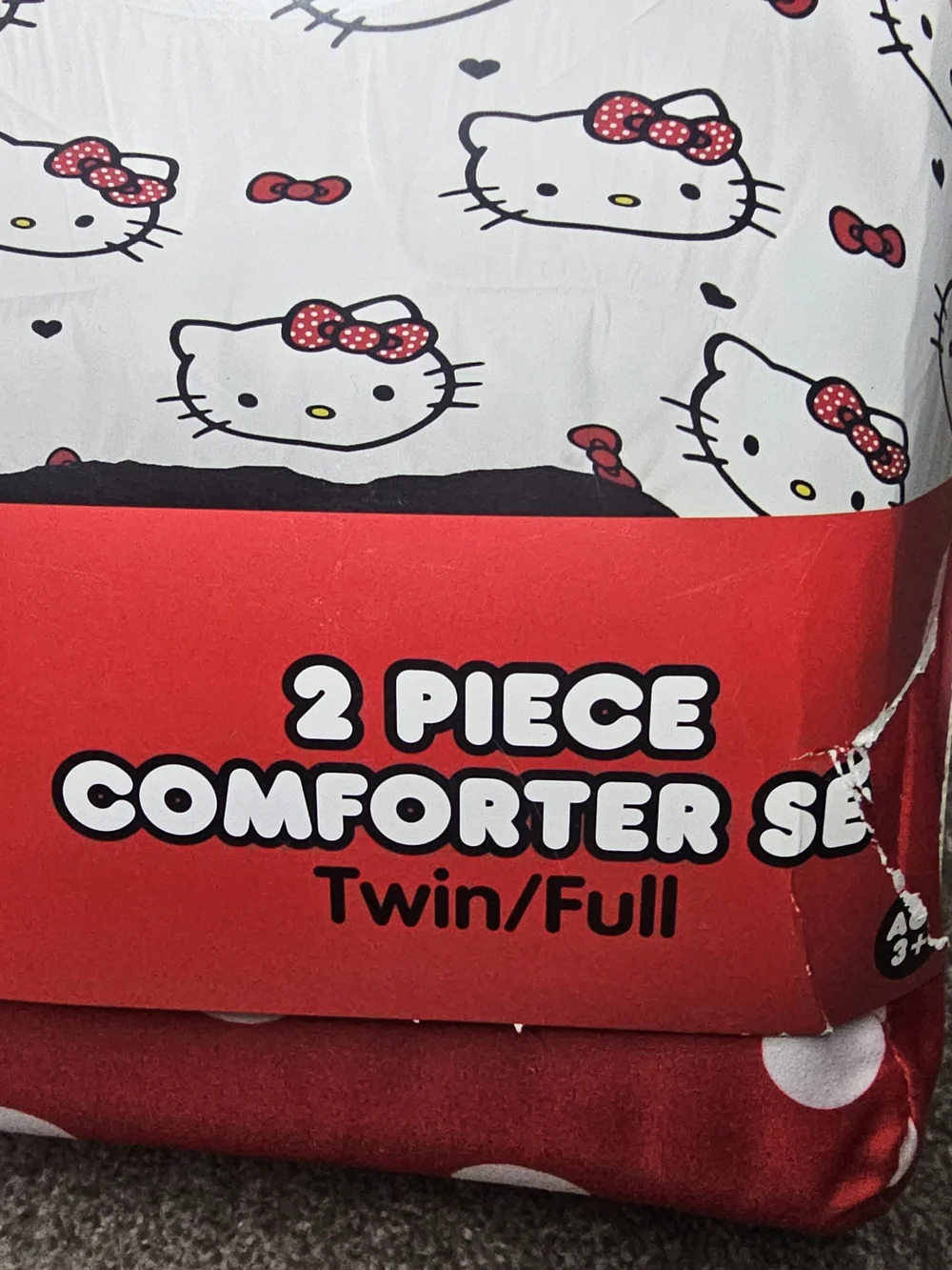 Hello Kitty Red and White Polka Dot Reversible Comforter Set